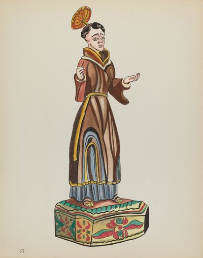 Planche 37 : Saint Antoine : Du portfolio "Dessins coloniaux espagnols du Nouveau-Mexique" - American 20th Century