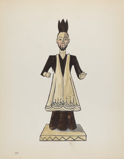 Planche 39 : Saint Jean Népomucène : Du portfolio "Dessins coloniaux espagnols du Nouveau-Mexique" - American 20th Century