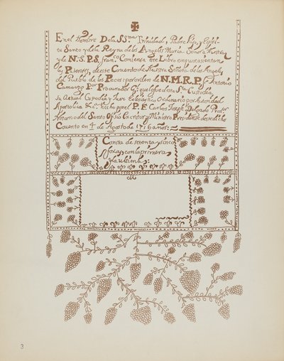 Planche 3 : Livre des Visites de Pecos : Du portfolio "Designs coloniaux espagnols du Nouveau-Mexique" - American 20th Century