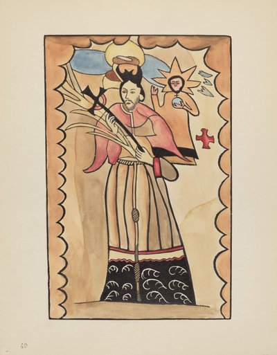 Planche 40 : Saint Jean Népomucène : Du portfolio "Designs coloniaux espagnols du Nouveau-Mexique" - American 20th Century