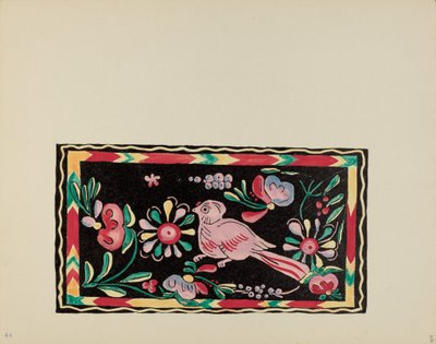Planche 44 : Dessins de coffres peints : Du portfolio "Dessins coloniaux espagnols du Nouveau-Mexique" - American 20th Century