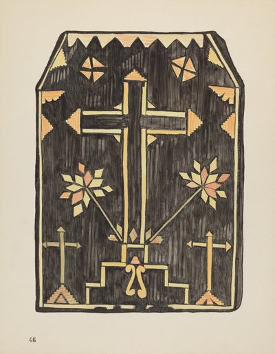 Planche 46 : Design en paille appliquée : Du portfolio "Spanish Colonial Designs of New Mexico" - American 20th Century