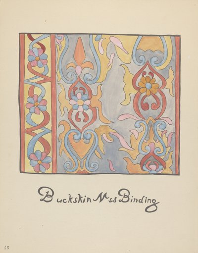 Planche 48 : Design en peau de daim : du portfolio "Dessins coloniaux espagnols du Nouveau-Mexique" - American 20th Century