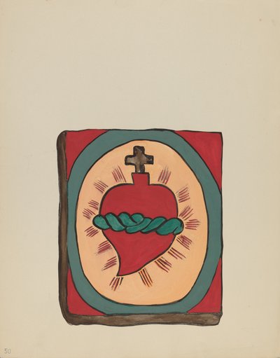 Planche 50 : Sacré-Cœur : Du portfolio "Dessins coloniaux espagnols du Nouveau-Mexique" - American 20th Century