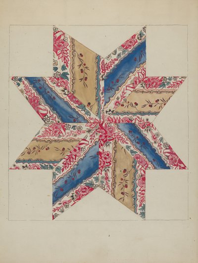 Appliqué de courtepointe (Étoiles) - American 20th Century
