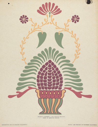 Vêtement de prêtre de la mission San Gabriel du portfolio "Art décoratif de la Californie espagnole" - American 20th Century