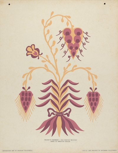 Vêtement de prêtre de la mission San Gabriel du portfolio "Art décoratif de la Californie espagnole" - American 20th Century