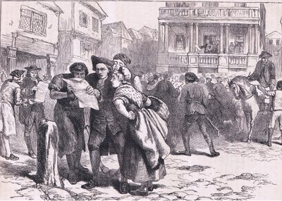 Les Bostoniens lisant le Stamp Act, illustration de l