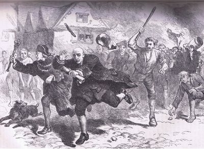Fuite de Hutchinson devant les émeutiers, illustration de l
