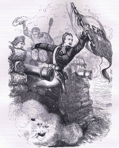 Le sergent Jasper récupère le drapeau, illustration de l