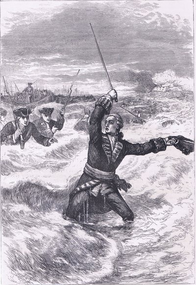 Débarquement de Wolfe à Louisbourg, illustration de l
