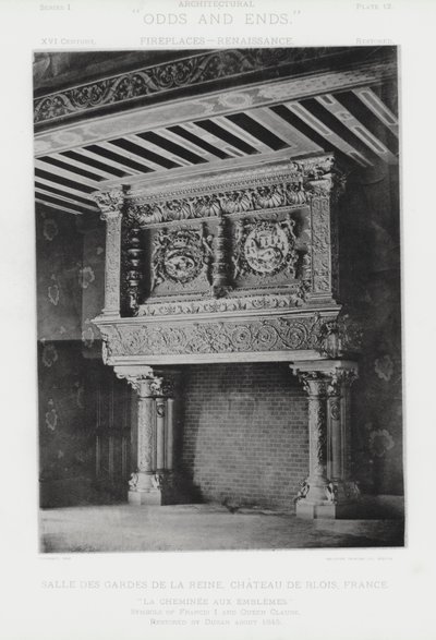 Cheminée : Salle des Gardes de la Reine, Château de Blois, France - American Photographer (after)