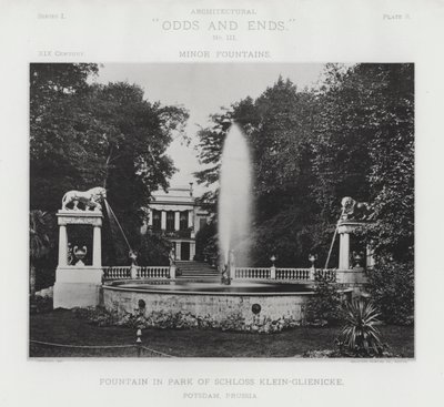 Fontaine dans le Parc du Schloss Klein-Glienicke, Potsdam, Prusse - American Photographer (after)