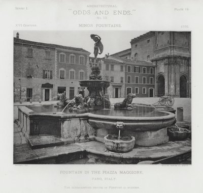 Fontaine sur la Piazza Maggiore, Fano, Italie - American Photographer (after)