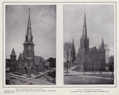 Jamestown, NY : Première église presbytérienne ; Première église méthodiste - American Photographer (after)