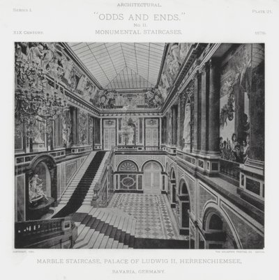 Escalier en marbre, Palais de Ludwig II, Herrenchiemsee, Bavière, Allemagne - American Photographer (after)