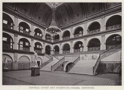 Philadelphie : Cour centrale et escaliers, Institut Drexel - American Photographer (after)