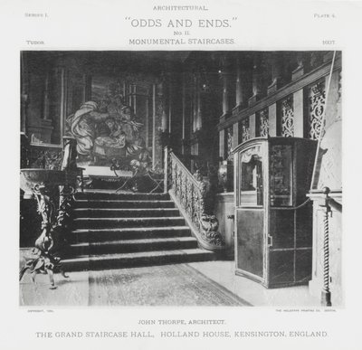 Hall du grand escalier, Holland House, Kensington, Angleterre - American Photographer (after)