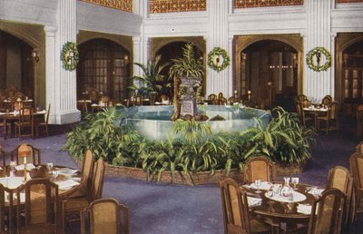 Chicago : Fontaine dans le South Grill Room, Marshall Field and Co (photo couleur) - American Photographer