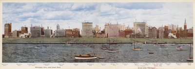 Chicago : Michigan Avenue et Grant Park, depuis le lac Michigan (photo couleur) - American Photographer