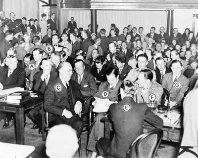 Cour dans le New Jersey pour le procès de Bruno Richard Hauptmann (à l