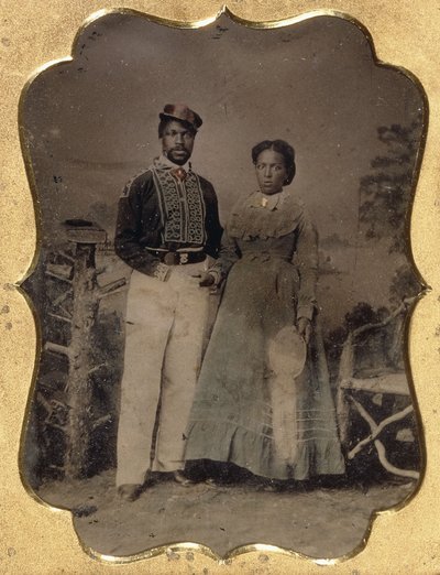 Pompier et mariée, vers 1860 - American Photographer