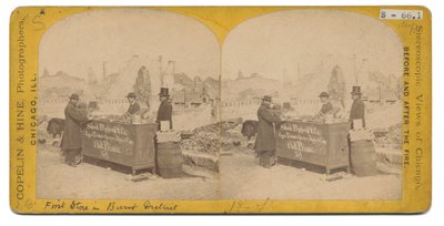 Premier magasin dans le quartier incendié, 1871 - American Photographer