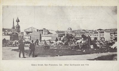 Geary Street, San Francisco, après le tremblement de terre et l