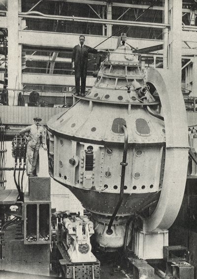 Gyro stabilisateur du paquebot italien Conte di Savoia (photo n/b) - American Photographer