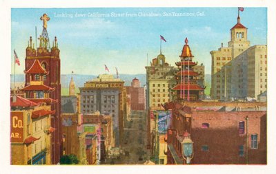 Vue sur California Street depuis Chinatown, San Francisco, Californie (photo couleur) - American Photographer