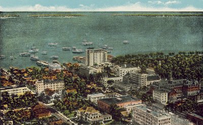 Miami, Floride, vers 1925 : Vue aérienne de Miami (photo couleur) - American Photographer