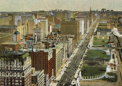 Michigan Boulevard, vue vers le nord, depuis un avion - American Photographer