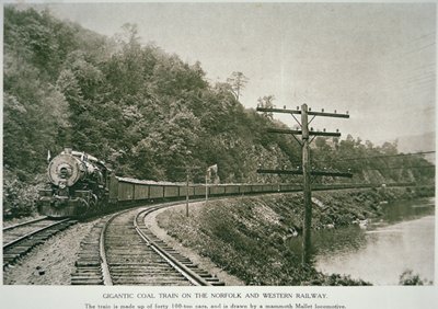 Chemin de fer Norfolk & Western, vers 1925 (photo n/b) - American Photographer