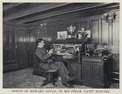 Bureau de Howard Gould, dans son yacht à vapeur Niagara - American Photographer