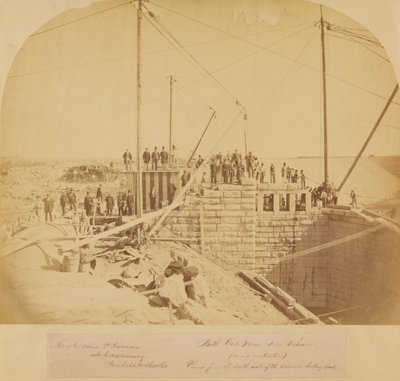 Maison de la porte sud du nouveau réservoir, Central Park, en construction - American Photographer