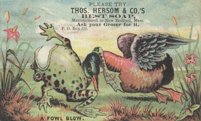 Un coup de poulet, publicité pour le meilleur savon de Thos. Hersom & Co., c.1880 - American School