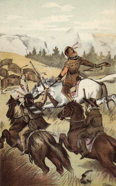 Une grande chasse au buffle - American School
