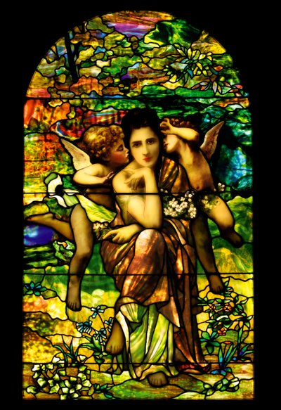 Une fenêtre en verre favrile plombé et plaqué, c.1895 - American School