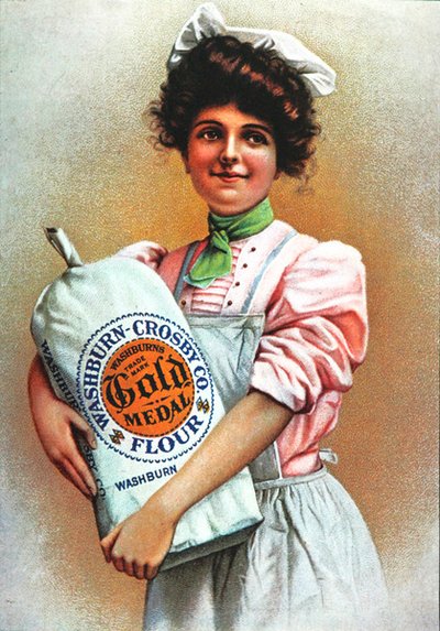 Publicité pour la farine Gold Medal - American School