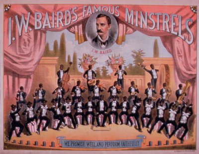 Publicité pour les célèbres ménestrels I.W. Bairns - American School