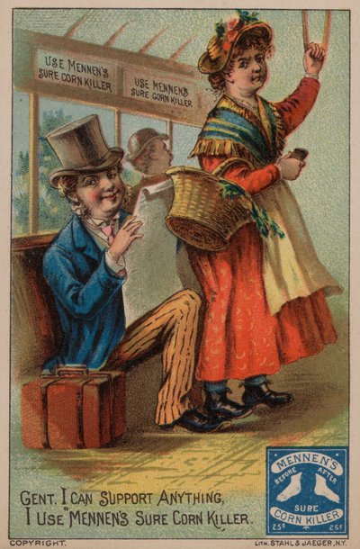 Publicité pour le tueur de cors de Mennen, remède pour les cors - American School
