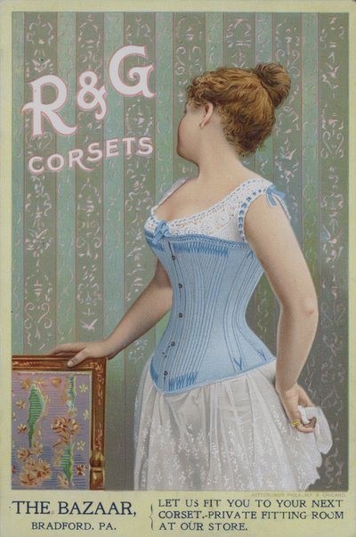 Publicité pour les corsets pour femmes R & G - American School