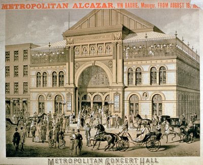 Publicité pour le Metropolitan Alcazar Concert Hall, New York - American School