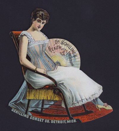 Publicité pour la Schilling Corset Company, Detroit, Michigan, USA - American School