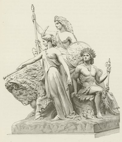 Amérique, du groupe en marbre par John Bell - American School