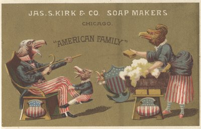 Famille américaine, publicité pour les savons de James Kirk & Co., c.1880 - American School
