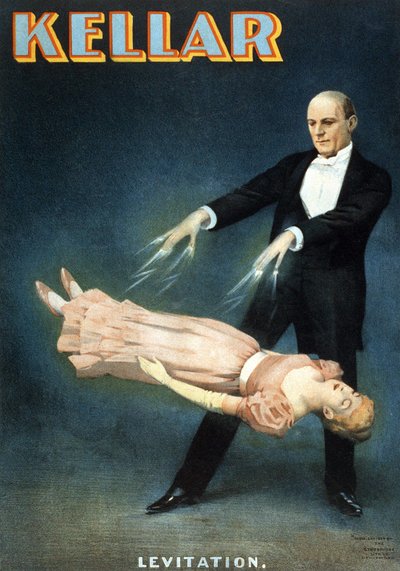 Affiche américaine pour le spectacle du magicien Harry Kellar (1849 - 1922) : Lévitation. - American School