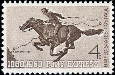 Timbre américain sur le Pony Express - American School