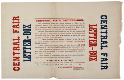 Annonce pour les boîtes aux lettres de la foire centrale, c.1864 - American School