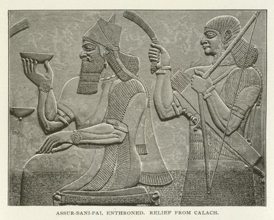 Assur-bani-pal sur son trône, relief de Calach - American School